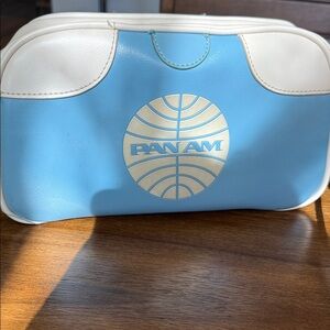Pan Am Retro Blue and White Travel Cosmetic Bag